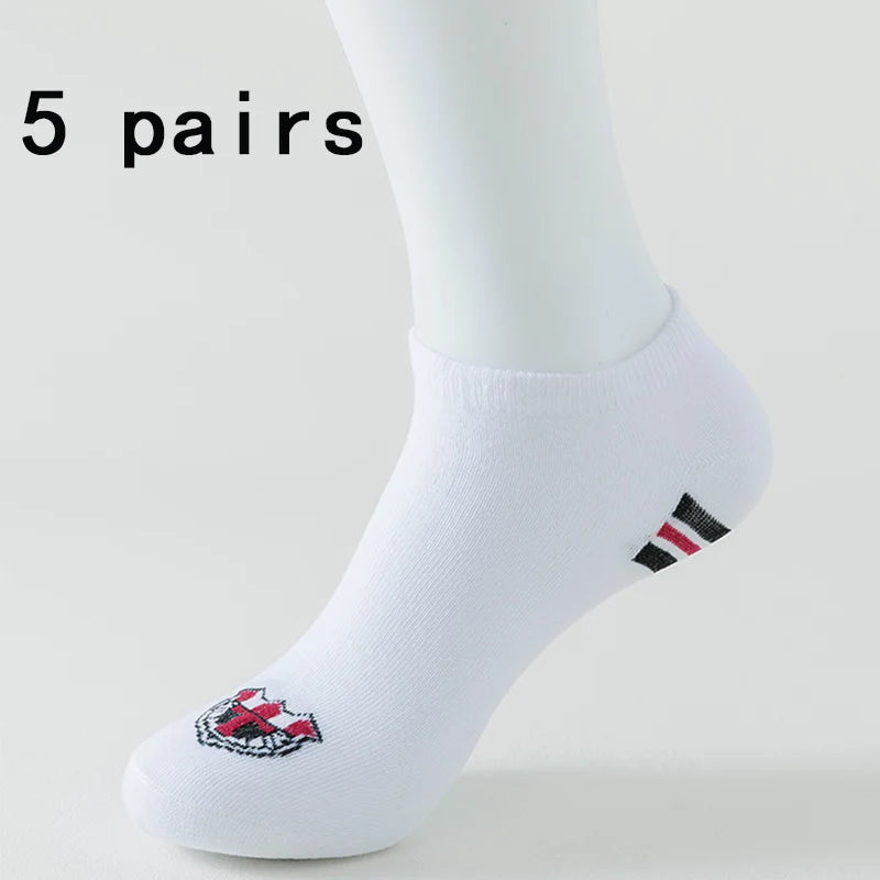 5 Pairs of Women's/men's Boat Socks Invisible Low Cut Anti Slip Summer No Show Ankle Socks Solid Color Casual Breathable