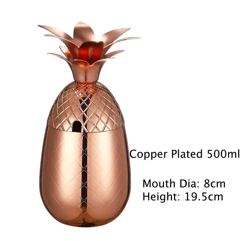 Pineapple Tumbler / Mug Moscow Mule Mug Available in 3 color (Silver,Copper,Gold)- Cocktail Drinking Cups Mugs Bar Tool.
