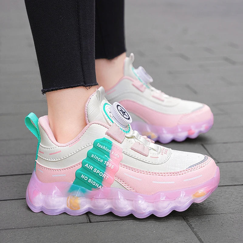 New Anti-skid Leather Kids Sneakers for 5-16Years Girls Casual Walking Footwear Non Slip Children Boys Sport Running Sneaker.