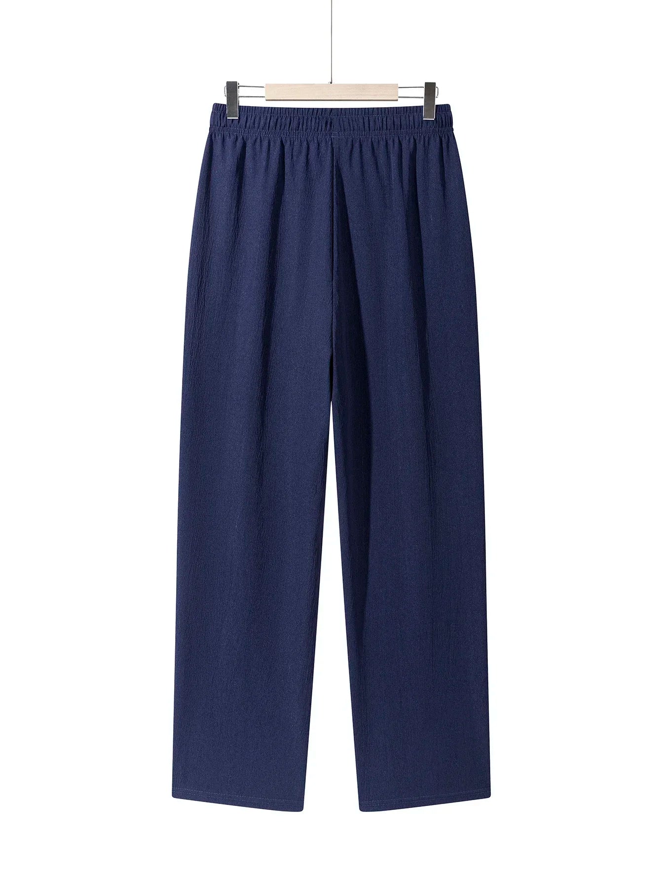 Summer Men's Straight Trousers Casual Solid Color Breathable Drawstring Long Pants Sweatpants Streetwear Men Baggy Pants.