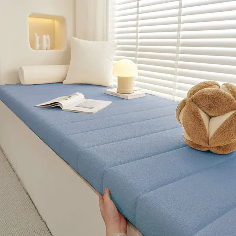 Benutzerdefinierte Teddy Samt Erkerfenster Sitz lange Bank Kissen Sitzpolster lange Matratze Polsterung Stuhl Sitzpolster dekorative Pads Schaukeln