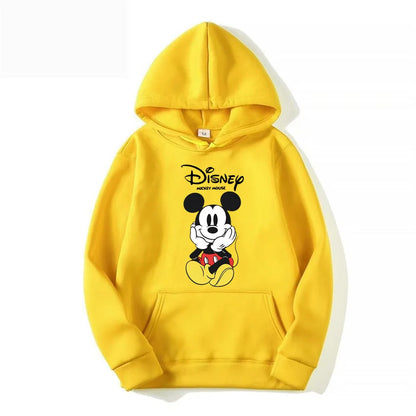 Disney Mickey Mouse Cartoon Cute Loose Hooded Hooded Hoodie Girl's Friend Couple Dress Casual Fashion Versatile Hoodie Top Coat.