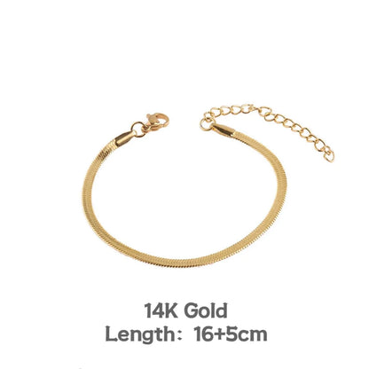 Stainless Steel 16/18cm Classic Snake Gold Color Width 2.5/3/4MM Chain Bracelet For Women Mariasz Minimalist Jewelry Gift.