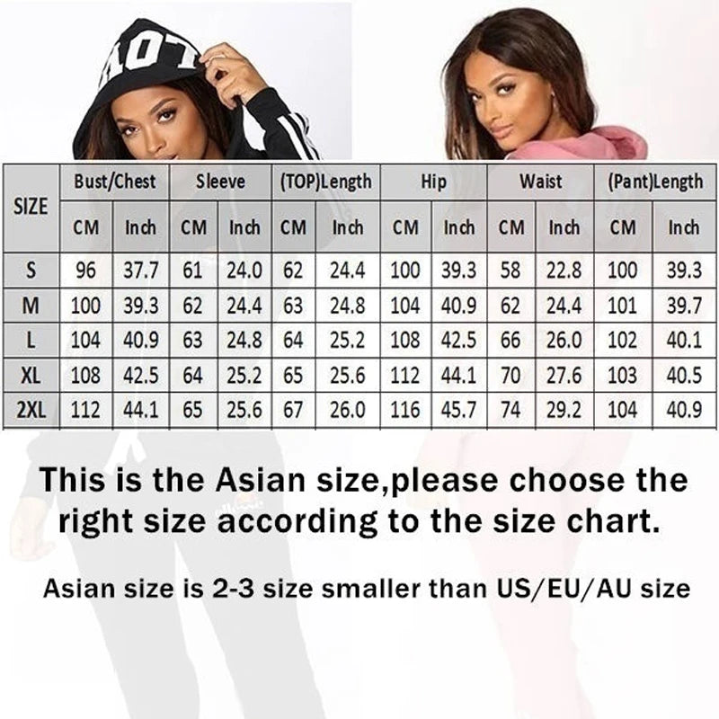 Hot Women's Fashion Tracksuit Striped Hoodies and Jogger Pants Ladies Daily Casual Clothes.