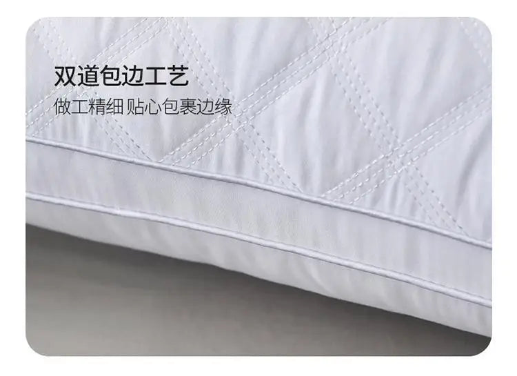 Popular hotel pillow with embroidered feather velvet core, high elasticity and no collapse, student neck protection pillow.