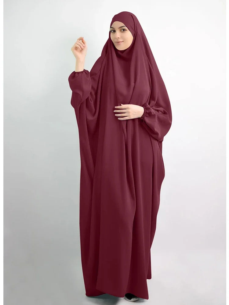 Eid Hooded Muslim Women Hijab Dress Prayer Garment Abaya Long Khimar Full Cover Ramadan Gown Abayas Islamic Clothes Niqab jilbab.