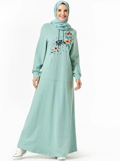 Ramadan Eid Green Abaya Damen Dubai Islamic Prayer Clothes Women Muslim Dress Kebaya Kaftan Robe Musulmane Caftan Marocain Femme.