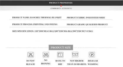 4.5kg Home Thicken Quilt Comforters Winter Warm Raschel Plush Blanket Print Throw Double Layer Fluffy Soft Quilt 200x230cm 이불 이불.