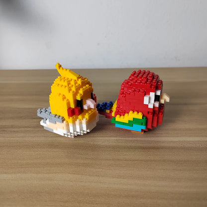 KNEW BUILT Colorful Parrot Micro Mini Building Blocks Assembly Toys 3D Model Bricks for Birds Funs Hands-on Ability Gift.