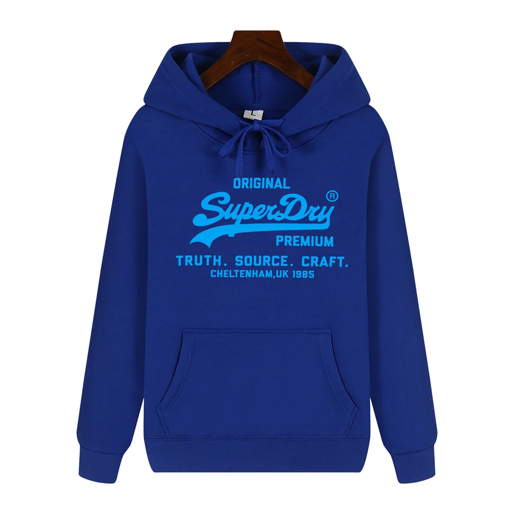 SUPERDRY Brand Men's Autumn and Winter Fashion Casual Hooded Sweatshirt Street Hip-hop Retro Sweatshirt Sports Men's Hoodie.