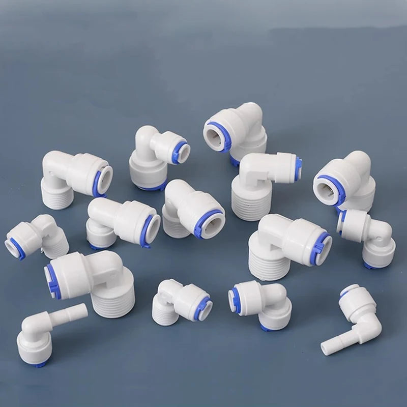 5PCS 3/8" Ball Valve Tees 1/4" OD Elbow Quick Connect Push In to Connect for RO Water Reverse Osmosis System Water Tube Fitting