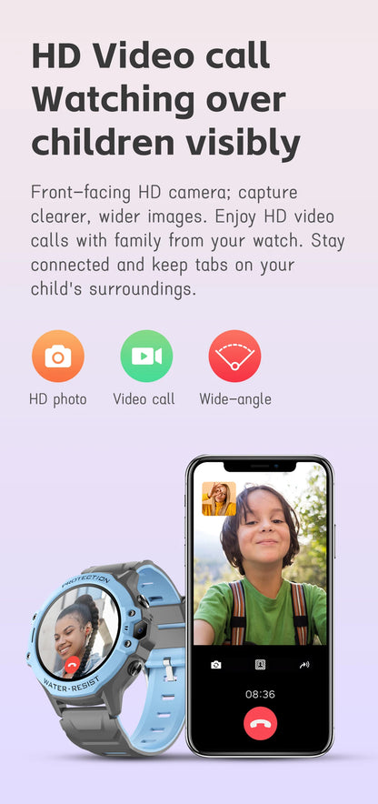 VALDUS 2025 New VK55 4G Children Smartwatch SOS Emergency Call GPS Electronic Fence 0.3 Mpix Camera SIM Card Children Smartwatch.