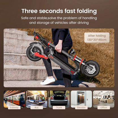 iScooter IX8 Foldable Electric Kick Scooter for Adults, 60km/h Speed, 2400W Power, 48V Voltage 20Ah Battery.