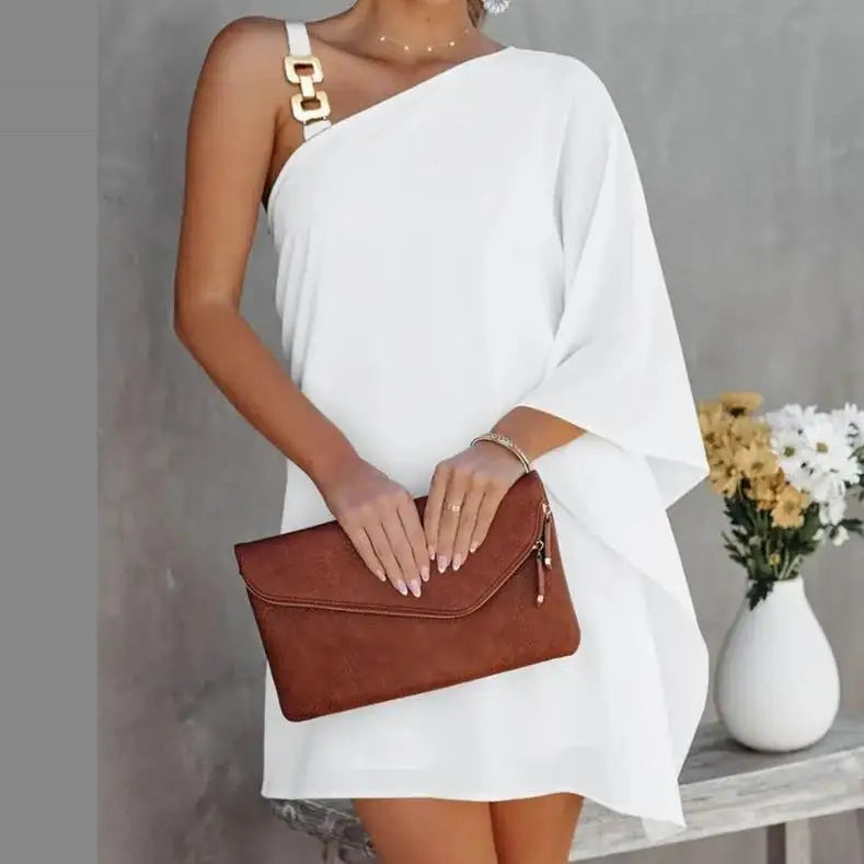 Sommer Damen rückenfreie One-Shoulder-Minikleider, Damenbekleidung, sexy Kostüm-Strandkleid, Schlafkleid, kurzes Damenkleid, y2k-Kleidung.