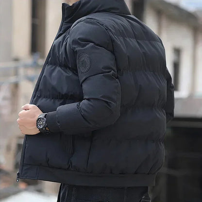 Men's cotton warm jacket - 2025 winter fashion trend - Short warm men's jacket - Thick and casual warm jacket - Men's trench coa.