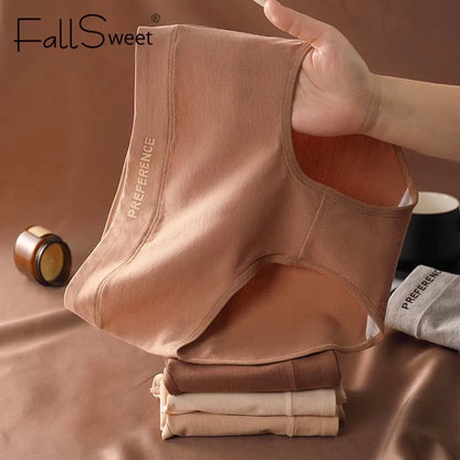 FallSweet 3PCS Seamless Women High Waist Briefs Panties Breathable Cotton Underwear Female Sexy Underpants Large Size Lingerie.