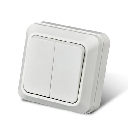 WESA Weiße Wandoberfläche, 2-Steckdosen, EU-Außensteckdosen mit Erdungssteckdose, flammhemmende Farbe aus Kunststoff