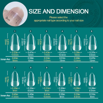 Nailpop 120pcs Acrylic Nails Fake Capsule Short Almond Coffin Square Artificial Nail Extension Soft Gel Tips Accessories Tools.