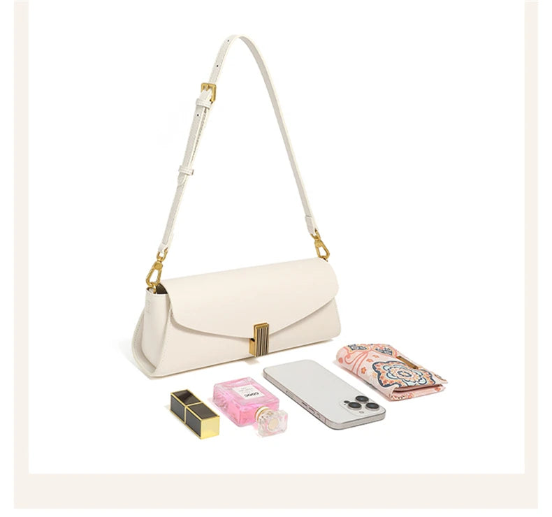 Hifashion Elegant Genuine Leather Underarm Shoulder Bags For Women 2025 Luxury Designer Crossbody Purses Square Ladies Handbags