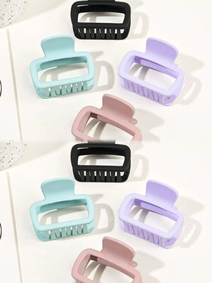 4 Pack Medium Small Hair Clips for Women, Claw Clips for Thick Thin Hair, Strong Hold Square Jaw Clips