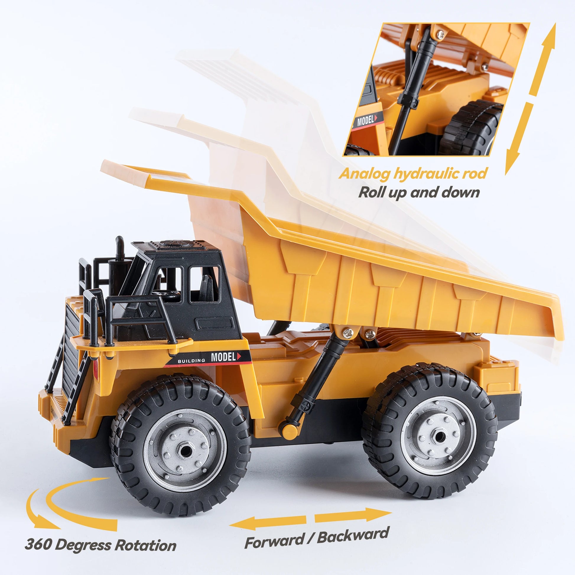 New 2.4G Remote Control Excavator Dump Truck RC Model Car Toy Professional Alloy Plastic Simulation Construction Vehicle for Kid.