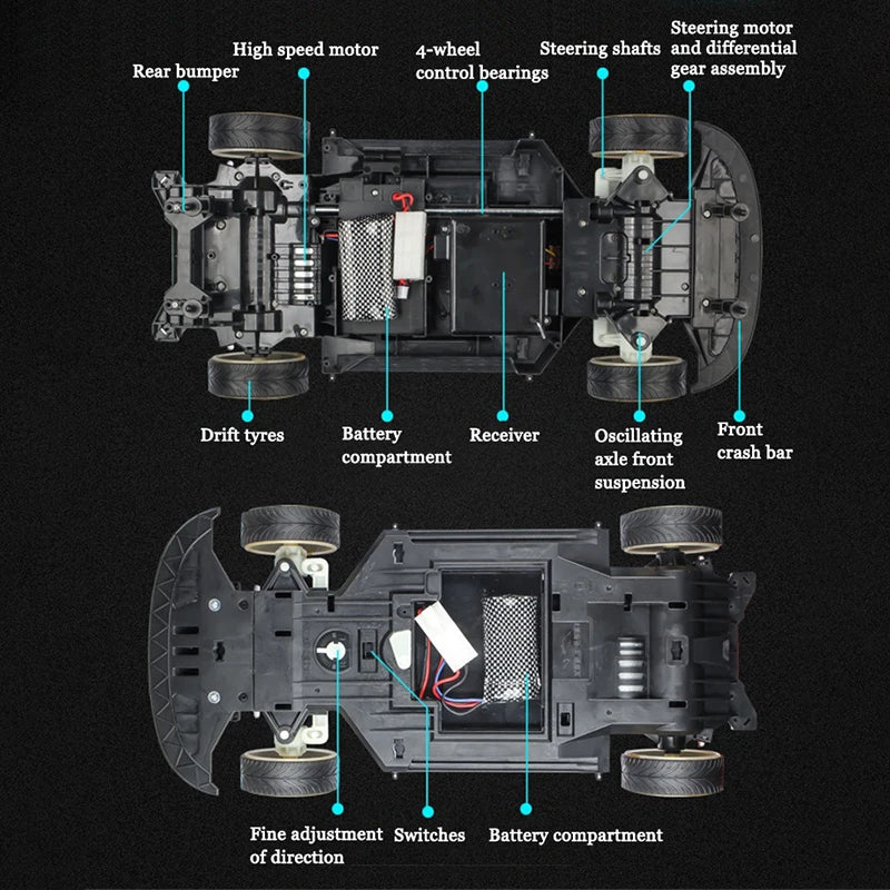 1: 10 4wd 70km/H Remote-Controlled Drifting Car Drifting Wheel Anti-Collision Off-Road Racing Car Remote-Controlled Off-Road.