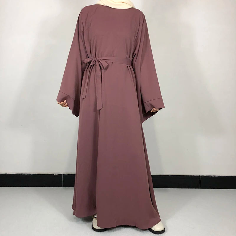 15 Colors Basic Plain Nida Abaya With Free Belt High Quality Muslim Women Modest Simple Dress EID Ramadan Islamic Clothing.