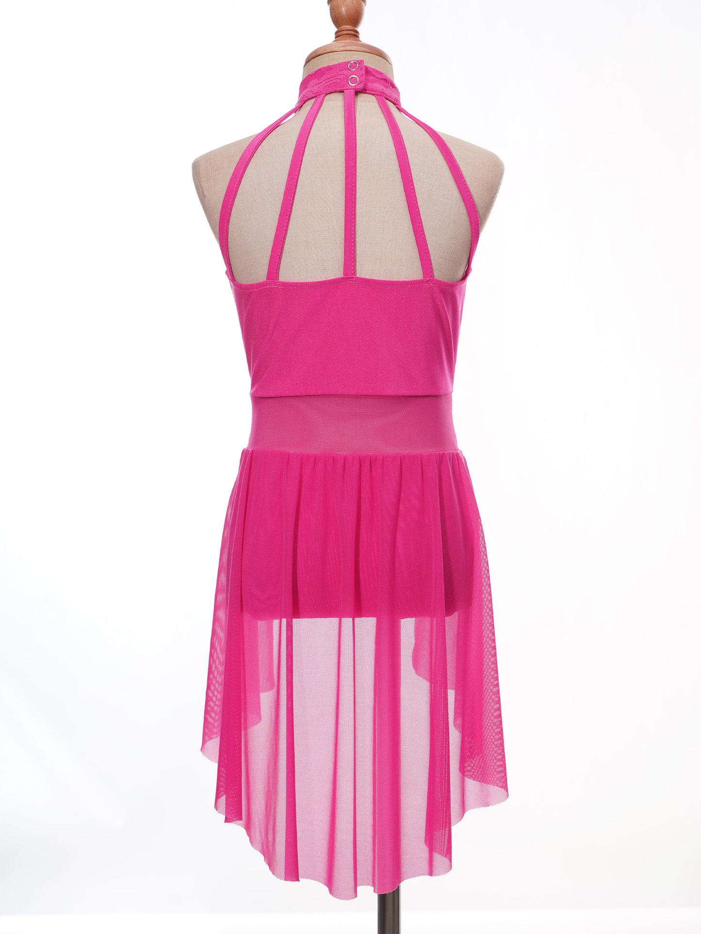 Mädchen Ballett Gymnastik Trikot lyrischen Tanz kleid ärmellose florale Spitze Tutu Tanz kleidung für Eiskunstlauf Bühnen performance