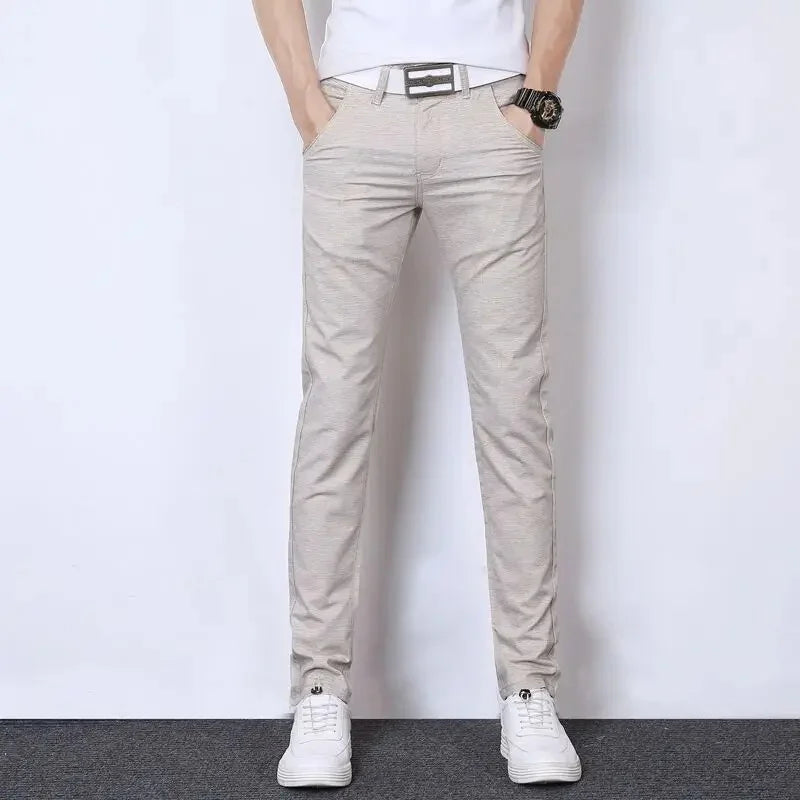 Summer Thin Men's Casual Pants Straight-Leg Loose-Fit Linen Trousers Youth Men's Pants Direct From Manufacturer Wholesale