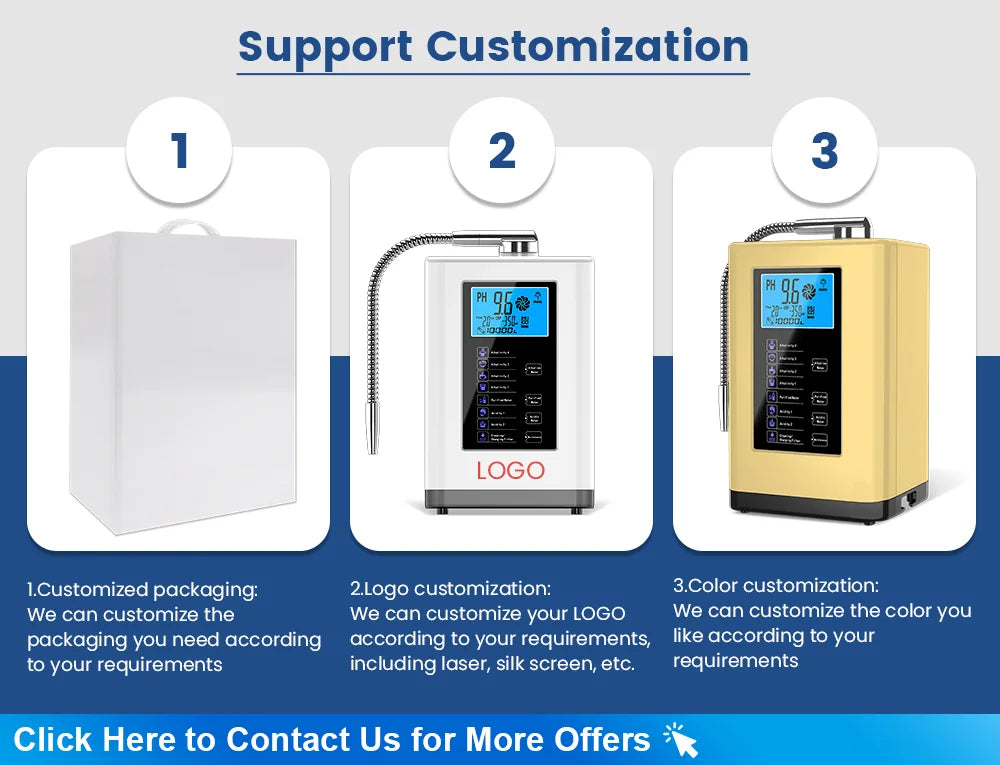 Alkaline Water Machine Ionizers PH Water Device Alkaline Water Dispenser 5 Plate Platinum Coating Alkaline Water Ioniser Machine.