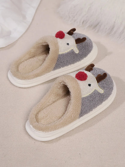 Smile PoP Cute Women Slippers Indoor Fuzzy Women House Slippers Classic Cartoon Casual Home Shoes Warm Bedroom  Animals Shoes.