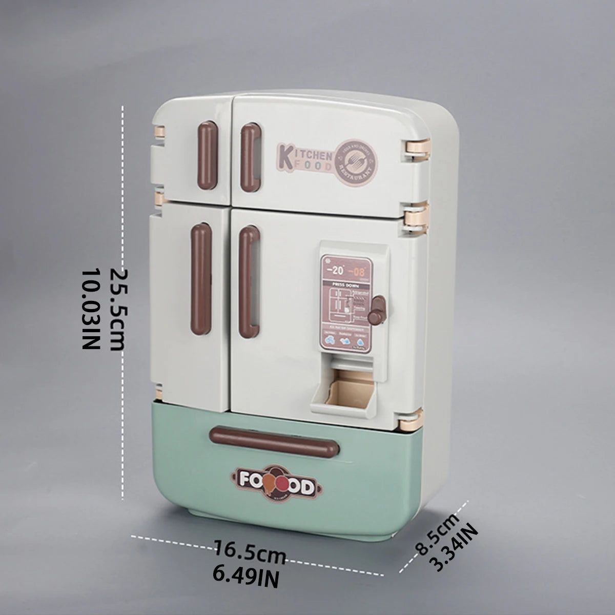 Cute Simulation Microfilm Furniture Double Door Refrigerator 1:12 Dollhouse Kitchen Model Decorations For Girl Birthday Gifts.