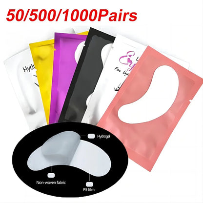 50/500/1000pcs Hydrogel Patches for Eyelashes Building Eyelash Extension Under Eye Pads Lash Stickers Tools Wholesale LAUKISS.