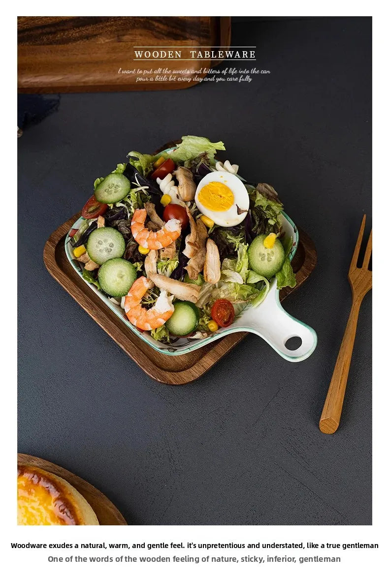 Square Wooden Serving Tray Hotel Style Ins round Corner Plate Wooden Material Jewelry Packaging And Display Tools.