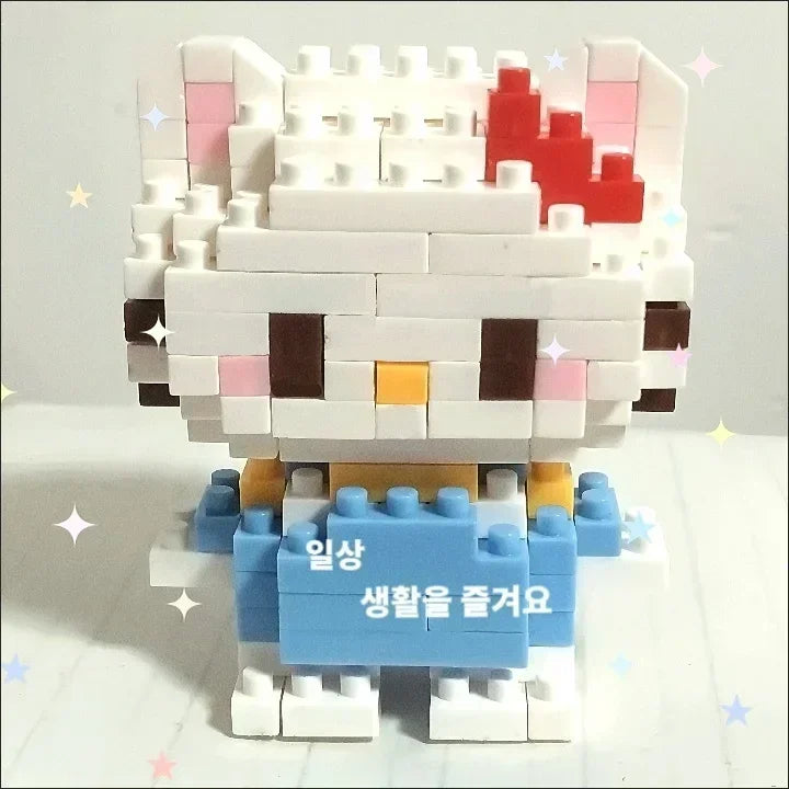 Disney 108 Style Stitch LinaBell Hello Kitty Building Blocks Princess Cartoon Figrues Bricks Children's Assembly Toys Model Gift