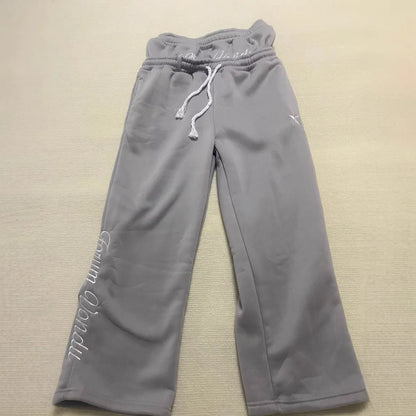 Harajuku Loose Double Waisted Sweatpants Y2K American Solid Color Letter Embroidery Casual Pants Hip Hop Drawstring Waist Jogger.