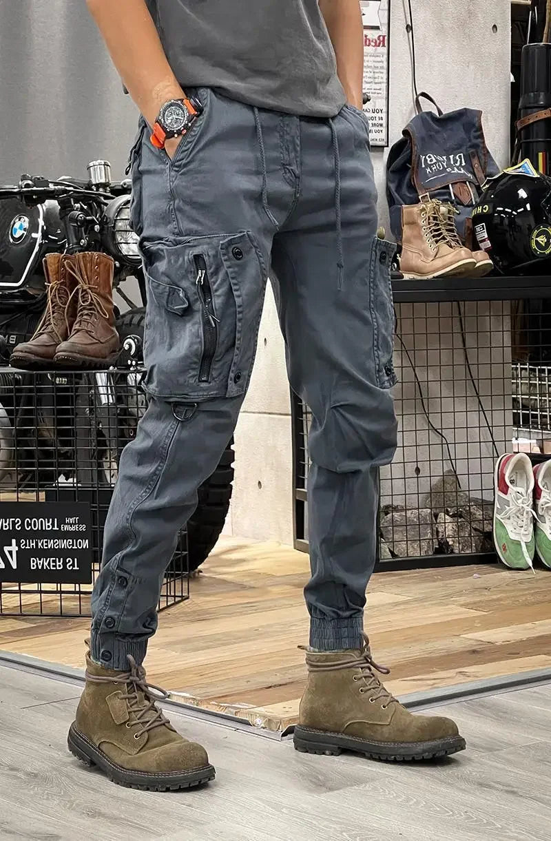 American Style Men's Workwear Pants Straight Leg Outdoor Tactical Casual Trousers Spring Autumn Cross-Border Loose Fit Long Pant.