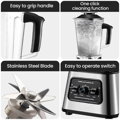 6000W Professional Table Mixer for Ice Nuts Fruit 2.5L Container Heavy Duty Blender Smoothie Maker Kitchen Appliance.