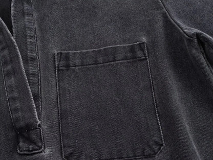 2024 Autumn Jeans Sets Women Turn-down Collar Casual Top Fashion High Waist Streetwear Female Denim Pant Two Piece Set.