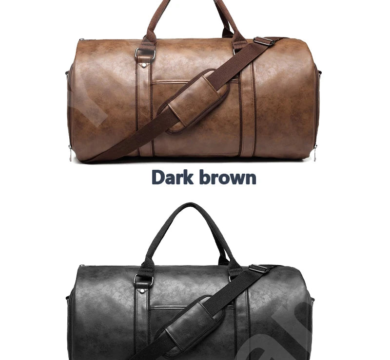 2025 Neue Herren-Anzugtasche aus Leder mit großem Fassungsvermögen, wasserdicht, für Wochenendaisen, Business, umwandelbare 2-in-1-Handgepäcktasche.