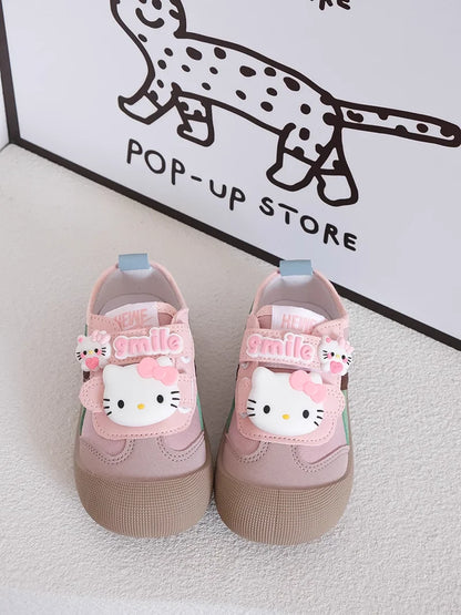Sanrio Girl Kawaii Canvas Shoes Kindergarten Baby Child Cute Hello Kitty Spring Autumn Fashion Outdoor Running Sports Leisure.