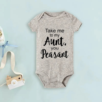 Take Me To My Tante You Baby-Body mit Bauernmuster, kurzärmelig, für Neugeborene, lockerer Komfort-Strampler, bestes Geschenk für Babys.