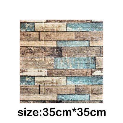 12Pcs 35*30cm High Quality 3D Foam Wall Panel Brick Retro Wallpaper Ceiling Self Adhesive Wallpanel Background  Home Decoration