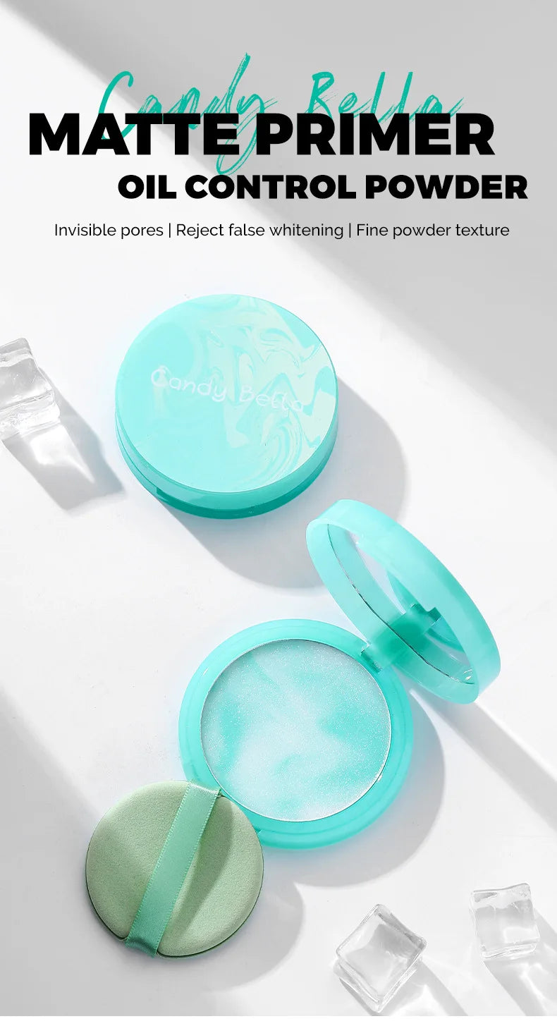 CandyBella Emerald Green Pressed Powder - Oil Control Finisher & Bronzer, Lightweight Invisible, Buildable Natural Contour, New!.