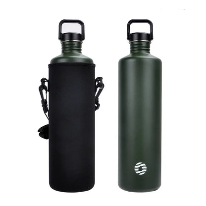 FEIJIAN Stainless Steel Water Bottle Portable Cycling Sports Bottle Leakproof BPA Free Large Capacity With Bottle Bag.