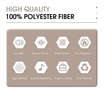 TOUO Acoustic Panel Sound Proof Decorative Wall Panels 12 PCS Acoustic Insulator High Density Noise Absorbing Isolator