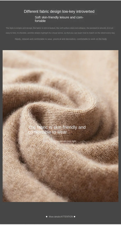 100% Cashmere Sweater Men's Ready-To-Wear Hooded Knitted Pullover Autumn Winter Long Sleeved Sweater Casual Sports Hoodie Top.