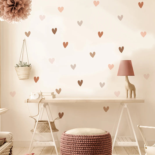 Boho Hearts Creative Wall Sticker For Children Baby Girls Boys Room Nursery Wall Art Decals Vinyl Mural Kids Bedroom Home Decor.