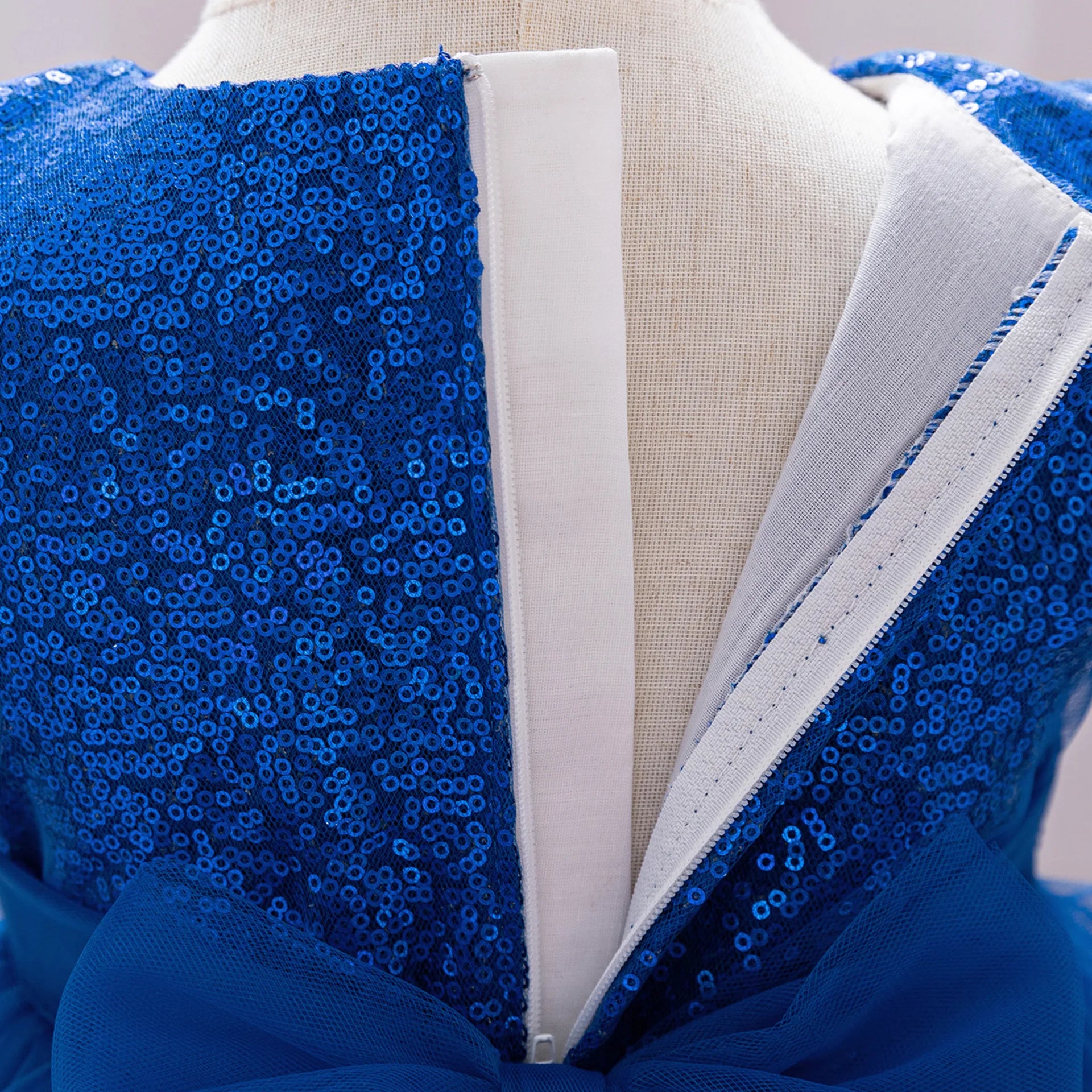 Kinder Abendkleid Pailletten Puffärmel Prinzessin Kleid Mesh Puffed Kleid Geburtstag Party Host Kleid.