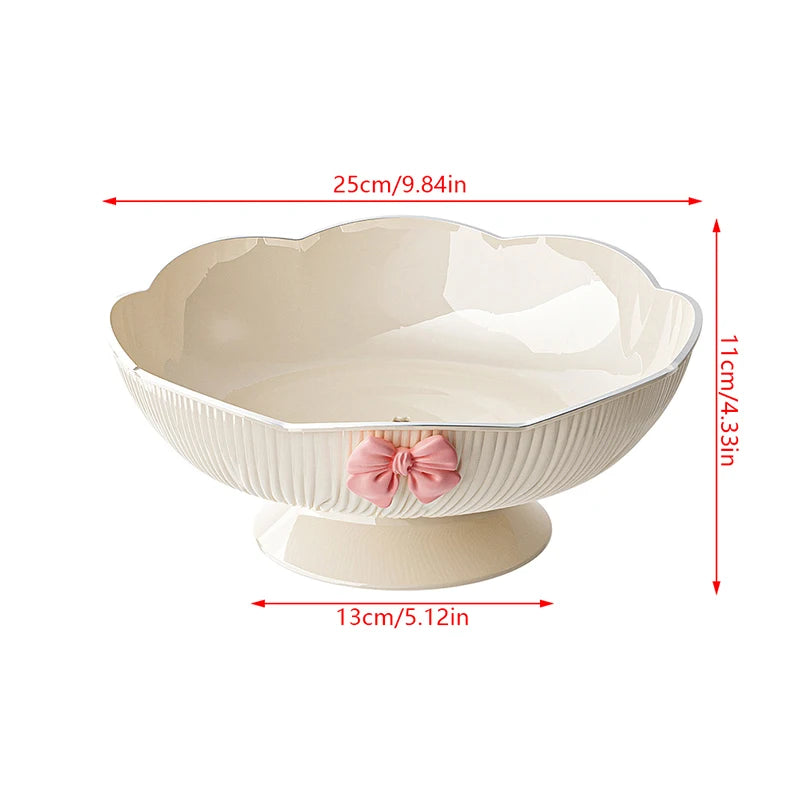 〔HM4〕1Pc Plastic Candy Fruit Plate for Home Coffee Table Candy Platter High-End Snack Placement Platter Ornaments.